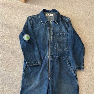 AMO denim zip up jumpsuit size Medium